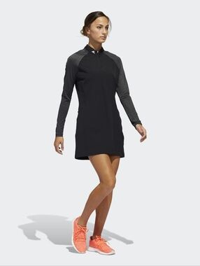 adidas Black Long-Sleeve Athletic Tennis Dress Large Golf